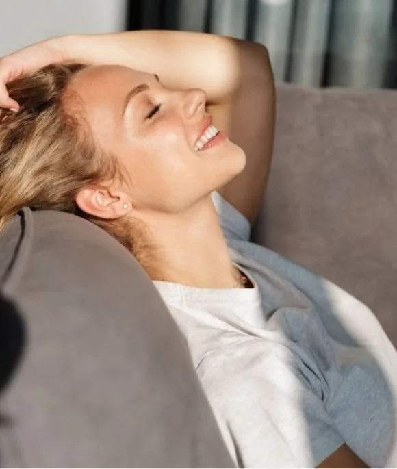 A client relaxing after an injectable appointment